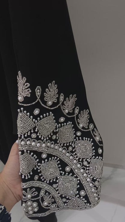Luxury Black abaya with Elegant Handwork