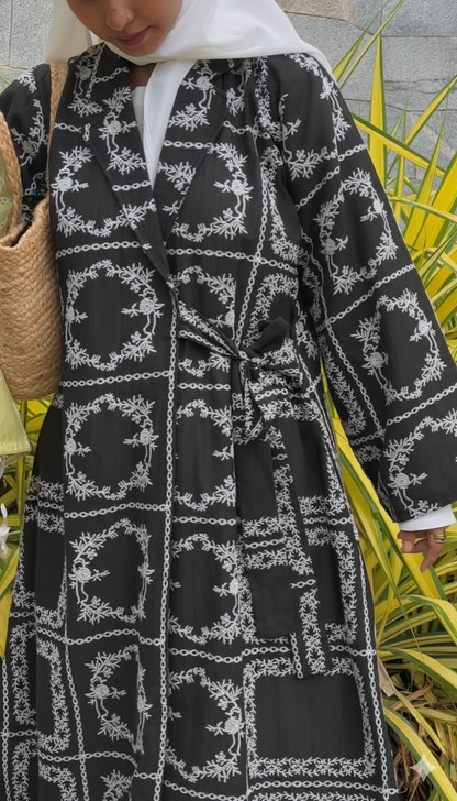 Silk Organza Coat Style Jacket - Black