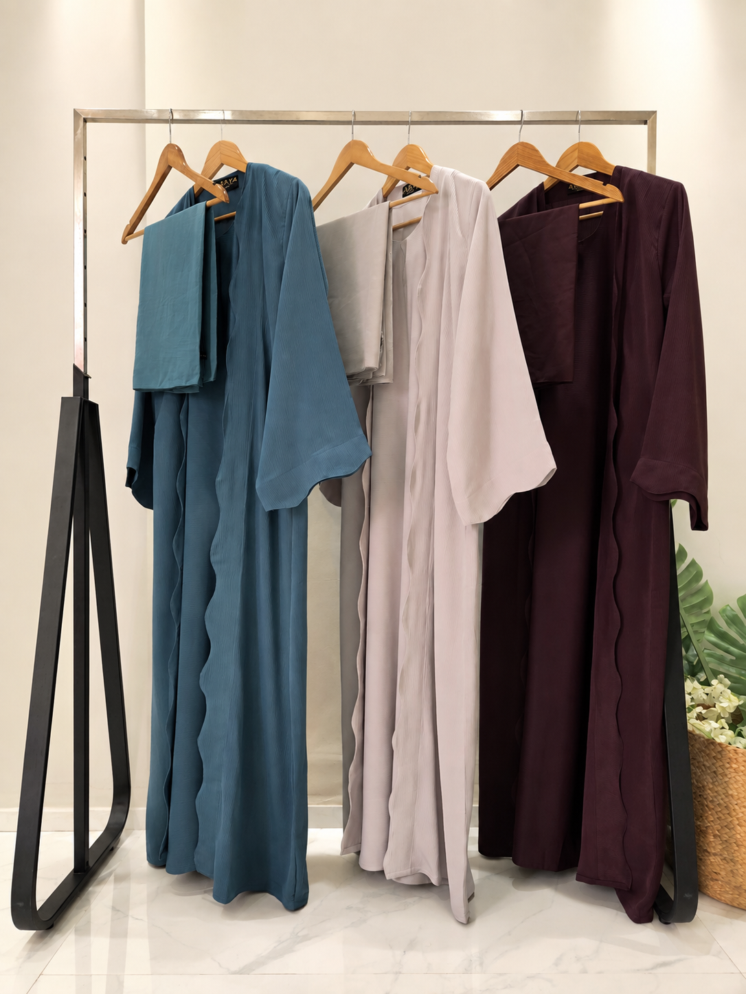 Scalloped Two Piece Abaya