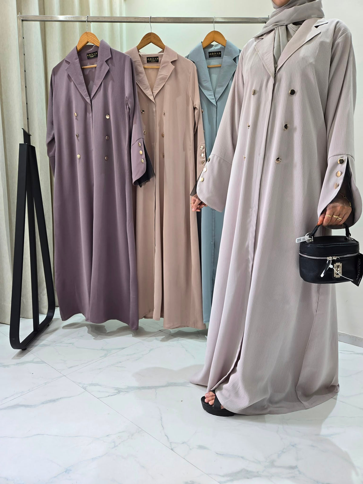 Coat Style With Net Sleeves Abaya