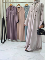 Coat Style With Net Sleeves Abaya