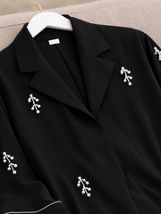 Black Abaya with Delicate Handwork