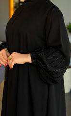 Embroidered Sleeves Umbrella Abaya