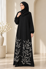 Silver Bloom Abaya