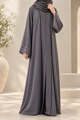 Lace Abaya in Dusty Mauve