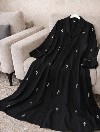 Black Abaya with Delicate Handwork