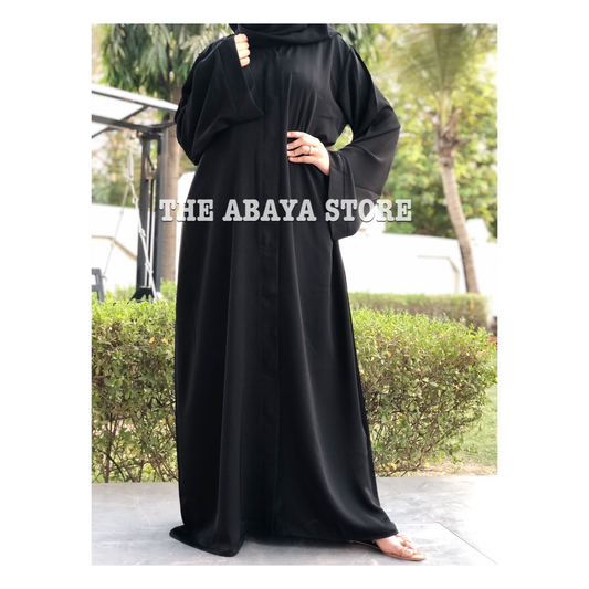 Statement  Basic  Buttoned  Abaya - The Abaya Store